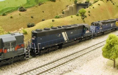 MRL 313, a renumbered/weathered Athearn Genesis SD45-2.