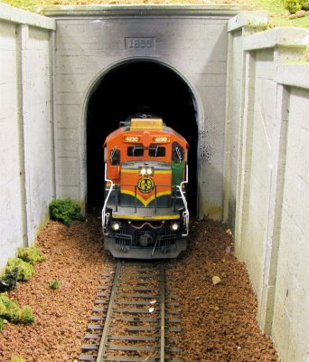 BNSF 4230 exiting the tunnel.