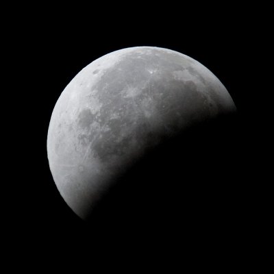 Moon mostly out of eclipse