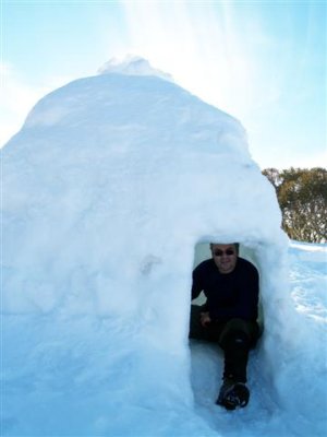 Robert in the igloo