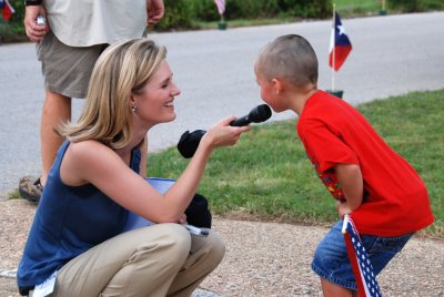 Future first man or future president being interviewed!