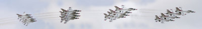 Composite Flight of Four Thunderbirds - Echelon Pass