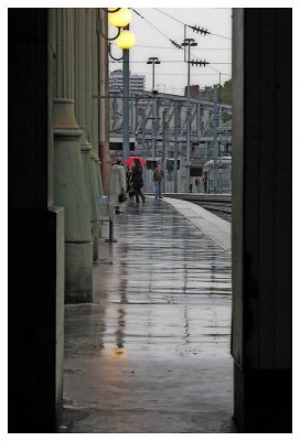 A red Umbrella disappearing