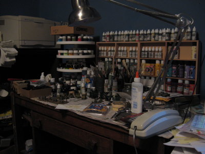 My painting table in usual mess