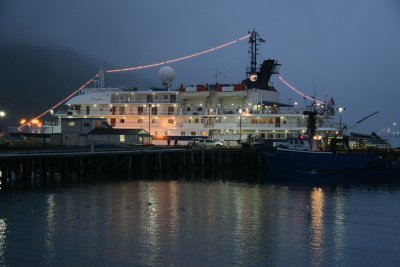 Spirit of Oceanus in Dutch Harbor at dawn