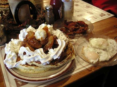 The spiced apple pancakes are sublime