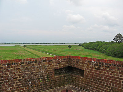From the top of the fort looking into the marsh