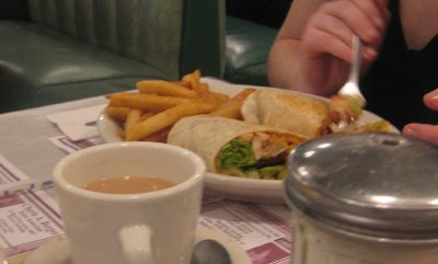 diner wrap and fries
