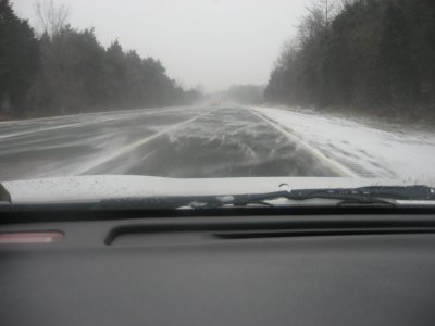 winter wind and snow on rt 78.