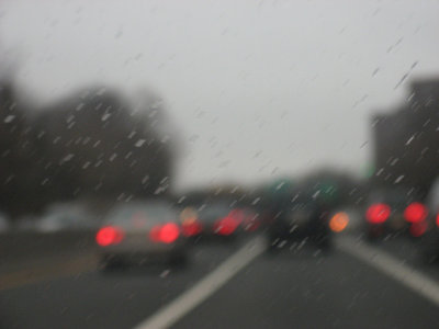 traffic through the raindrops
