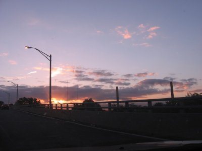 commuting sunrise over the nj parkway