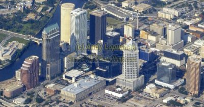 Aerial of downtown Tampa, Florida