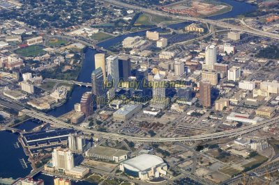 Aerial of downtown Tampa, Florida