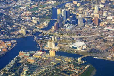 Aerial of downtown Tampa, Florida (non tilt-shift experiement)