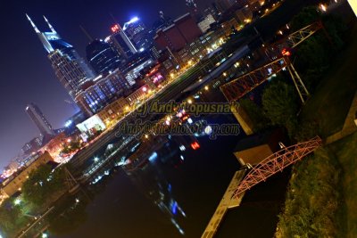 Downtown Nashville at night