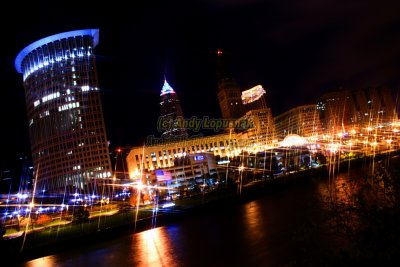 Cleveland, Ohio at night -- using a star filter