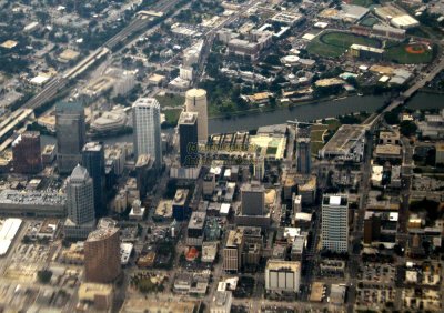 Aerial of downtown Tampa, Florida