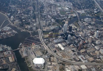 Aerial of downtown Tampa, Florida