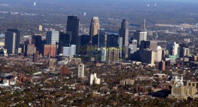 Aerial of downtown Minneapolis, Minnesota