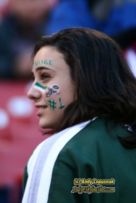 Face-painted New York Jets fan