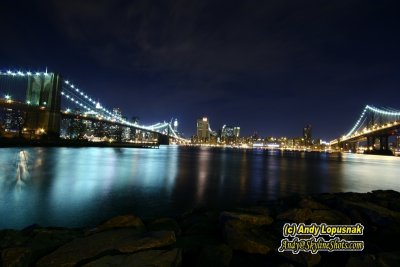 Manhattan at night from Brooklyn