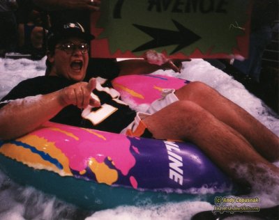 Me at a 1996 Tampa Bay Storm game in the hot tub