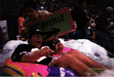 Me at a 1996 Tampa Bay Storm game in the hot tub