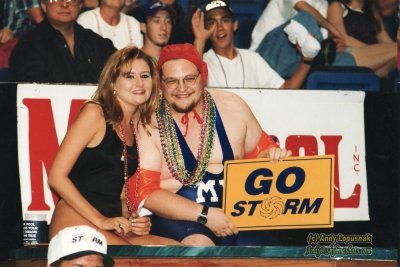 Me as Mr. Pool at a 1999 Storm game