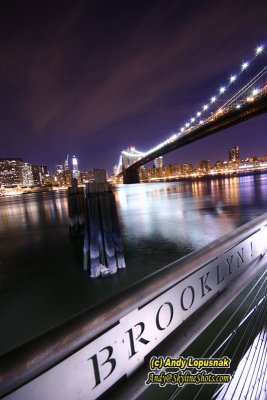 New York skyline and Brooklyn Bridge