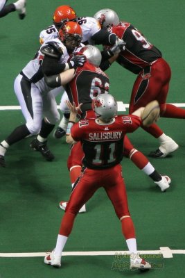 Grand Rapids Rampage QB Chad Salisbury tosses one of his eight TDs