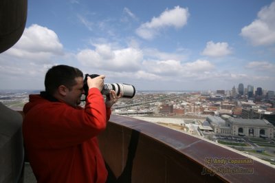 Me shooting downtown Kansas City - April 14, 2007