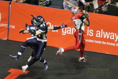 Grand Rapids Rampage WR Jerome Riley scores a touchdown