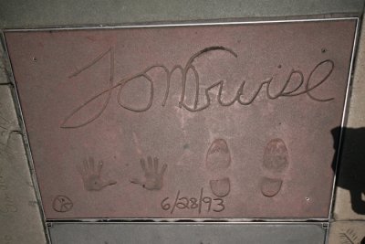 Tom Cruise's handprints in front of Grauman's Chinese Theater