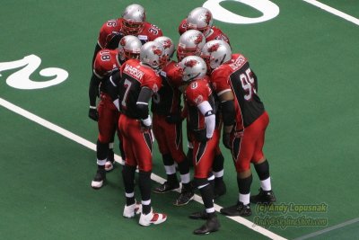 Grand Rapids Rampage huddle