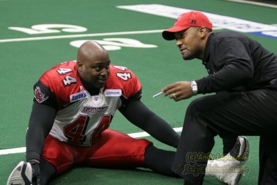 Grand Rapids Rampage head coach Sparky McEwen & lineman Bryan Henderson