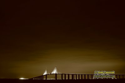 Sunshine Skyway Bridge at night