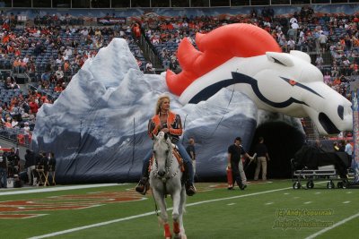Denver Broncos inflatable & horse mascot