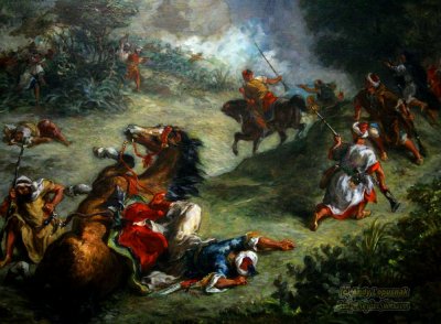 Arabs Skirmishing in the Mountains by Eugne Delacroix