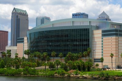 St. Pete Times Forum with downtown Tampa