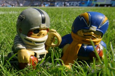 1980s NFL Huddles mascots for the Raiders & Chargers