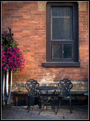 Chained Chairs & Table On Queen Street.