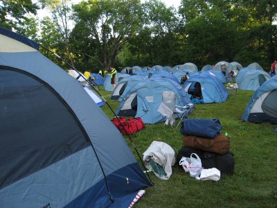 0393 1st camp - our tent (left) and Bubba-ville tents