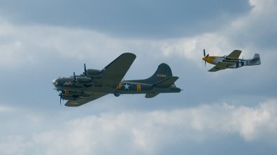 B17 Flying Fortress and P-51 Mustang