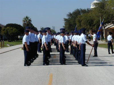 Lining  up for inspection