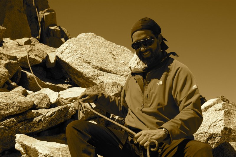 I meet Javier near the crux of the climb