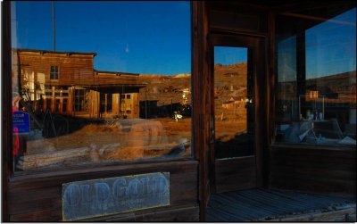 View of Bodie in the General Store Window