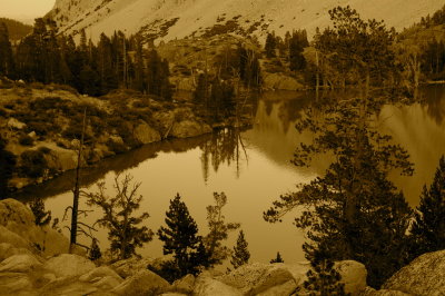 Lake filled with glacial sediments