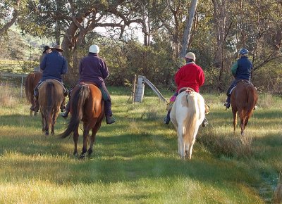 Some of the riders heading out on their trail ride.