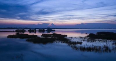Boat dock at twilight