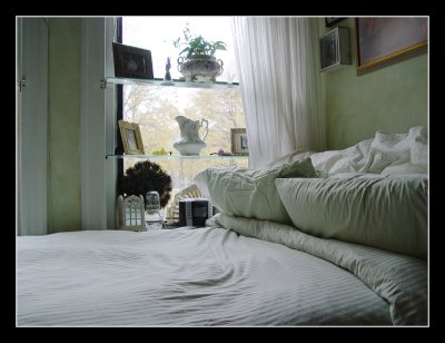 11-02 - Bedroom - window by bed - view of park